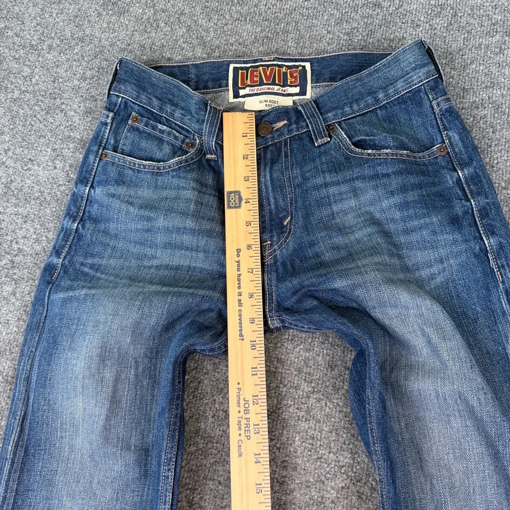Levis 537 Jeans Mens 30x30 Slim Bootcut Blue Faded Denim Western Low Rise